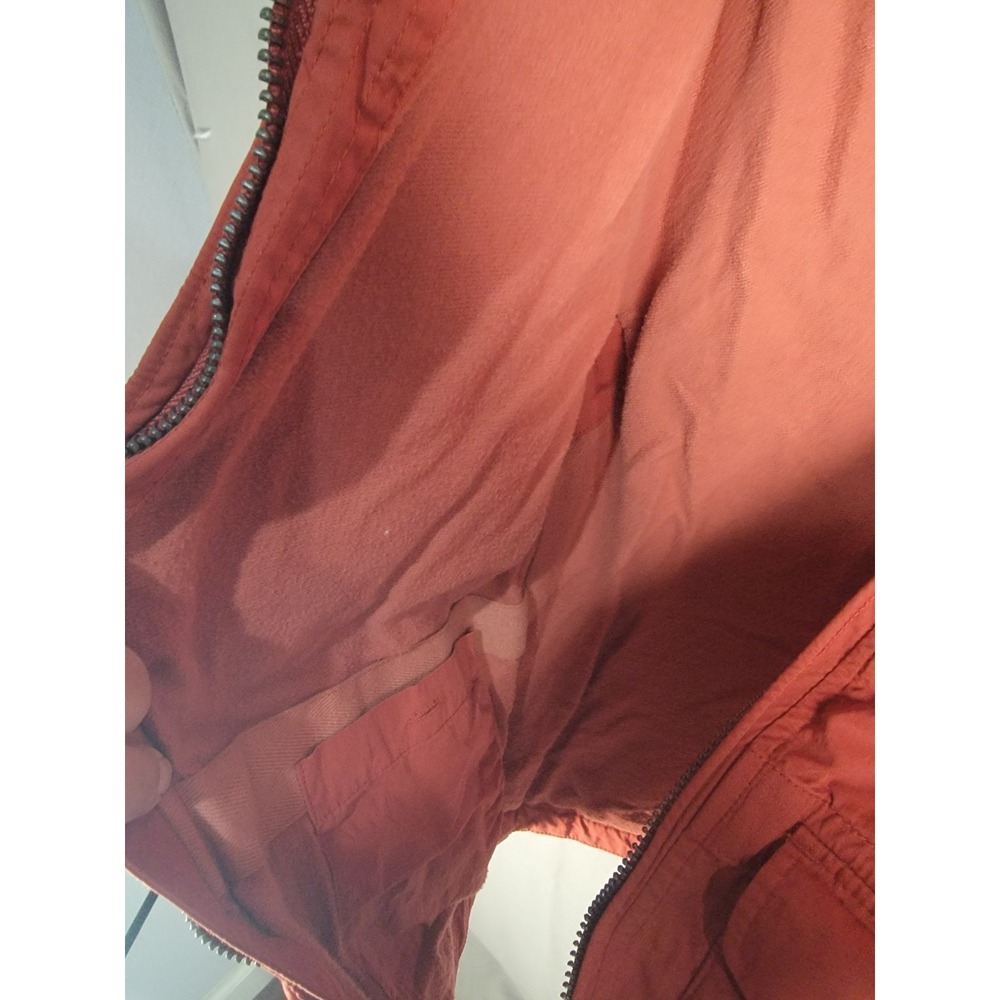 Vintage Y2K Abercrombie Fitch Utility Field Jacket Womens XS Rust Red Hooded - Picture 8 of 15